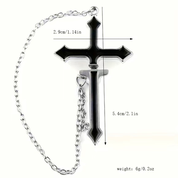 Cross Chain Earring Gothic Punk New - Picture 4 of 5